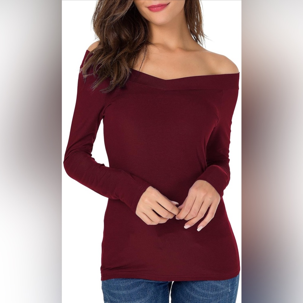 Sarin Mathews Womens Shirts Off The Shoulder Tops